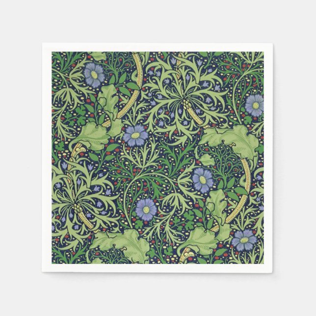 Seaweed art nouveau design van William Morris Serviette (Vorderseite)