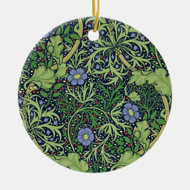 Seaweed cobalt thyme - William Morris Keramik Ornament (Vorne)