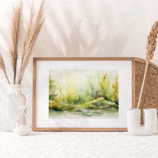 Seaweed Kelp Garden Aquarell Print Poster