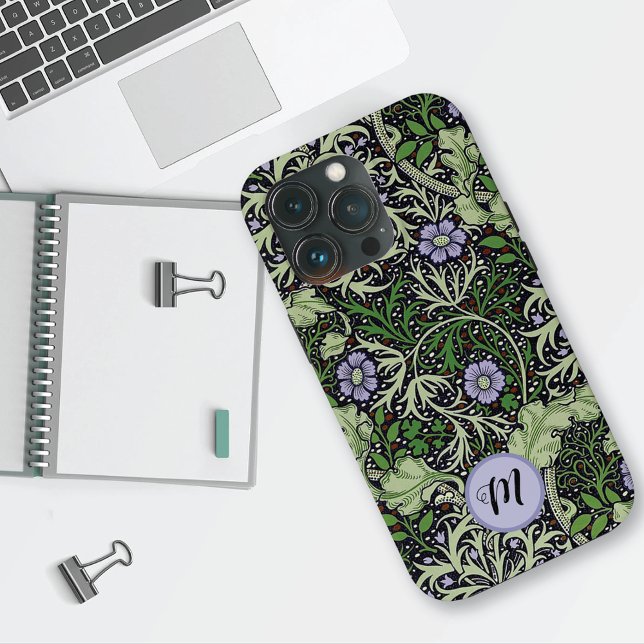 Seaweed Pattern Monogram William Morris Case-Mate iPhone Hülle (Von Creator hochgeladen)