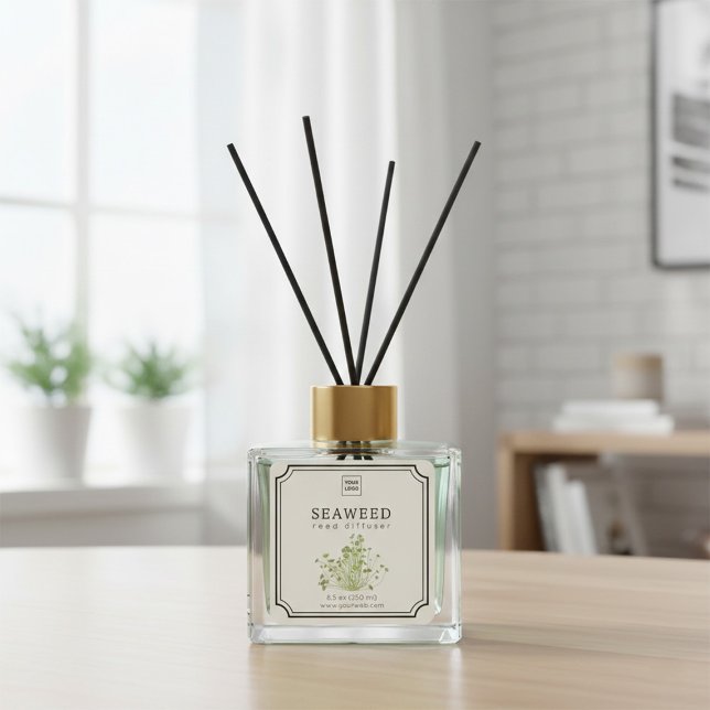 Seaweed Reed Diffuser Label Quadratischer Aufkleber (Von Creator hochgeladen)