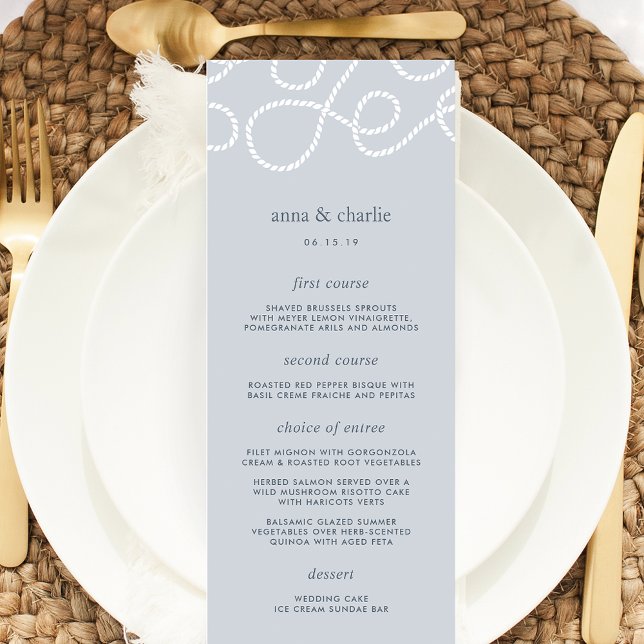 Seaworthy Wedding Menu Card | Nebel Menükarte (Von Creator hochgeladen)