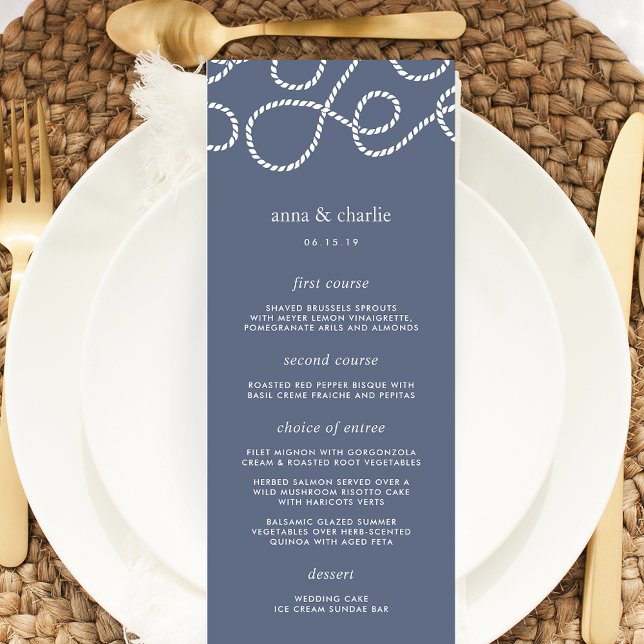 Seaworthy Wedding Menu Card | Verspätung Menükarte (Von Creator hochgeladen)
