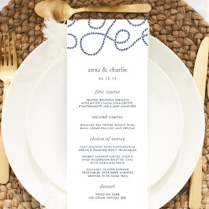 Seaworthy Wedding Menu Card   Weiß Menükarte