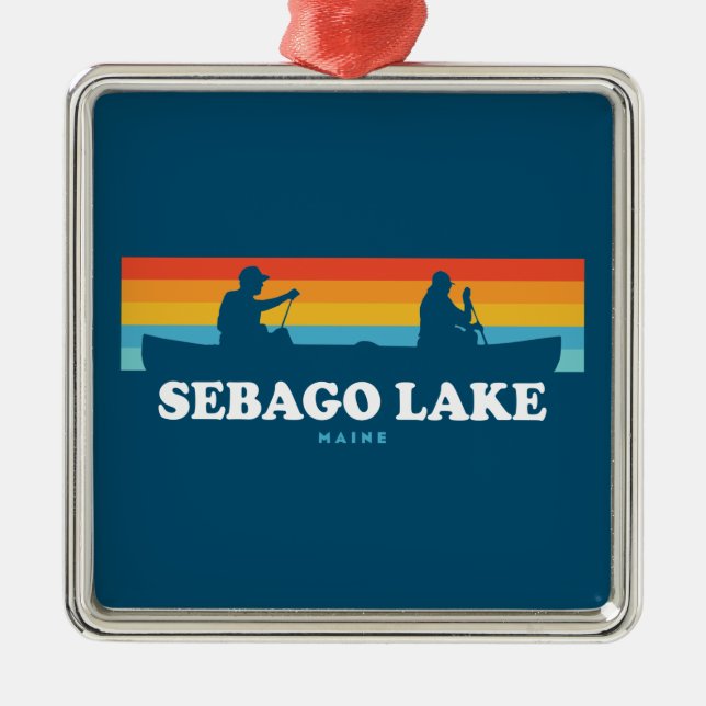 Sebago Lake Maine Canoe Ornament Aus Metall (Vorne)
