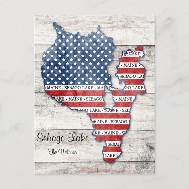 Sebago Lake Maine Karte (Vorderseite)