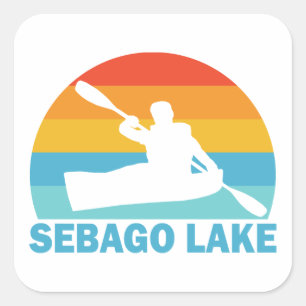 Sebago Lake Maine Kayak Quadratischer Aufkleber
