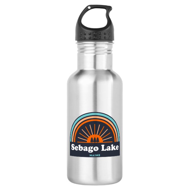 Sebago Lake Maine Rainbow Edelstahlflasche (Vorderseite)