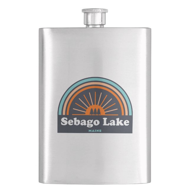 Sebago Lake Maine Rainbow Flachmann (Vorderseite)