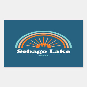 Sebago Lake Maine Rainbow Rechteckiger Aufkleber