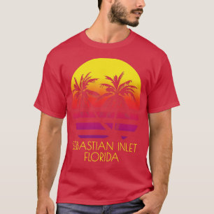Sebastian Inlet Florida Vintager tropischer Sonnen T-Shirt
