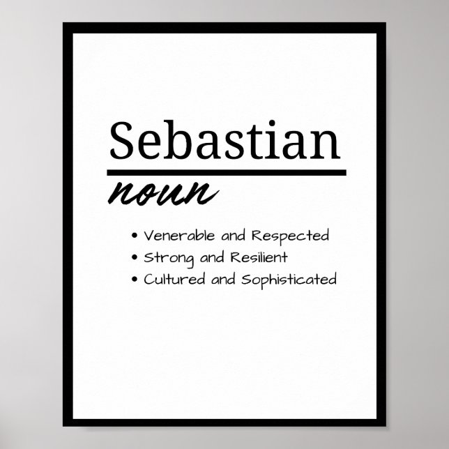 Sebastian, Personalisierte Bezeichnung für Junge Poster (Vorne)