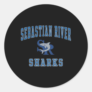 Sebastian River High School Sharks C1 Runder Aufkleber
