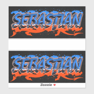 Sebastian Vorname Name Graffiti Aufkleber Sticker