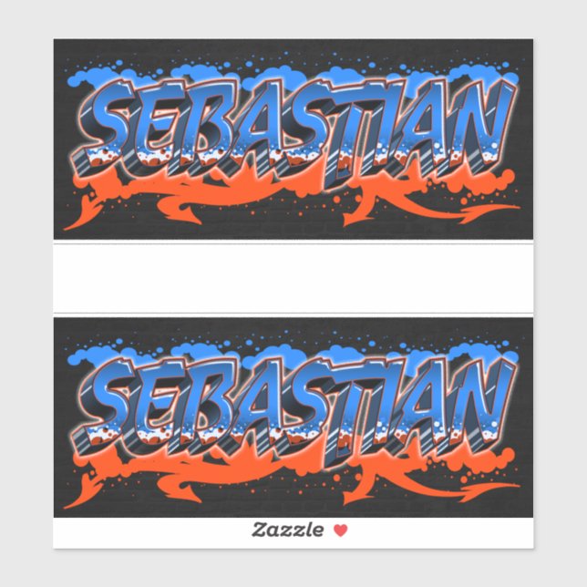 Sebastian Vorname Name Graffiti Aufkleber Sticker (Blatt)
