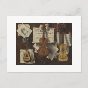 Sebastiano Lazzari Trompe - Violine und Noten Postkarte