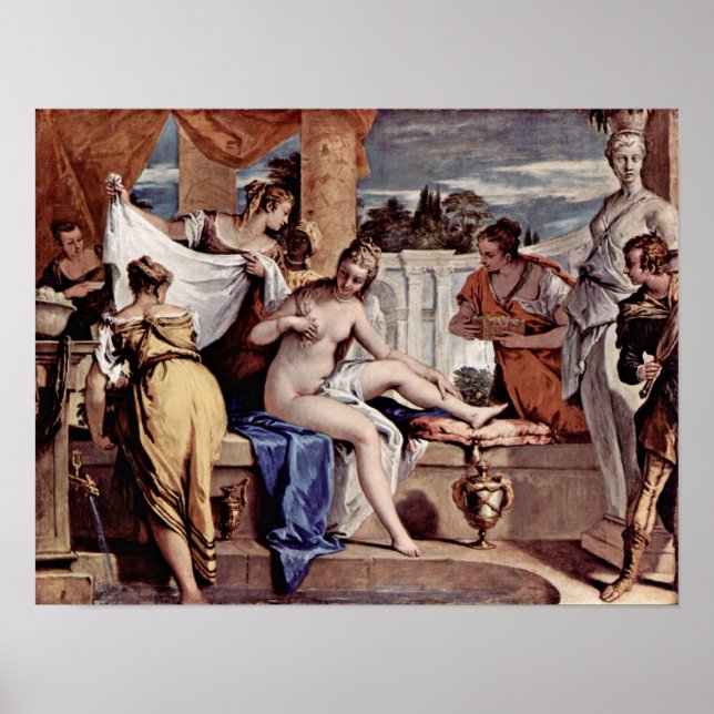 Sebastiano Ricci - Bathsheba in ihrem Bad, Poster (Vorne)