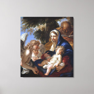 Sebastiano Ricci Die heilige Familie mit Engeln Leinwanddruck