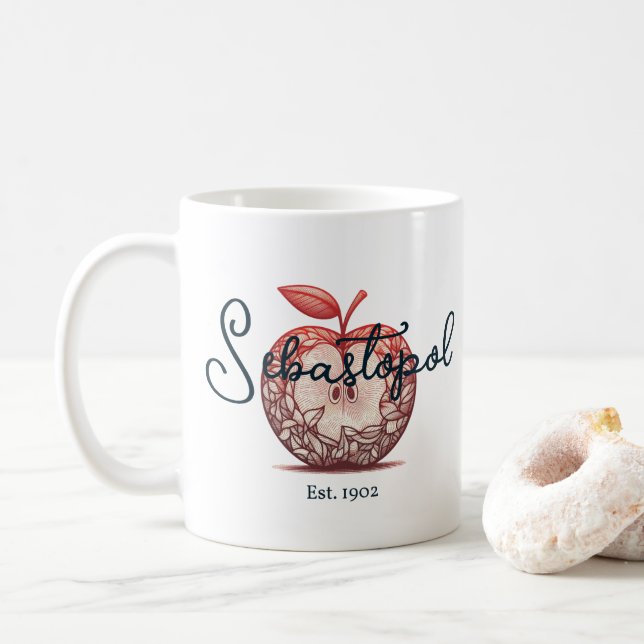 Sebastopol California Gravenstein Apple Fair Kaffeetasse (Mit Donut)