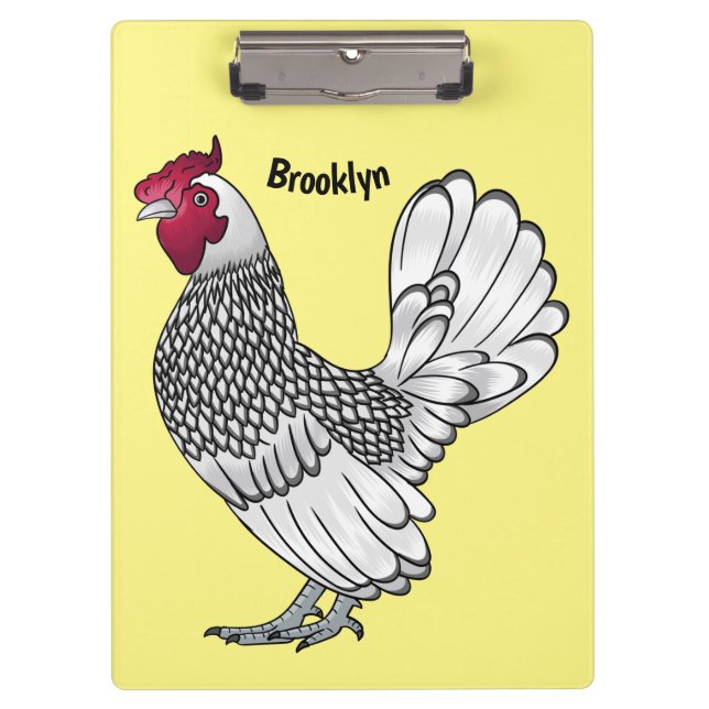 Sebright chicken cartoon illustration klemmbrett (Vorderseite)