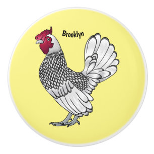 Sebright-Huhn Cartoon-Illustration Keramikknauf