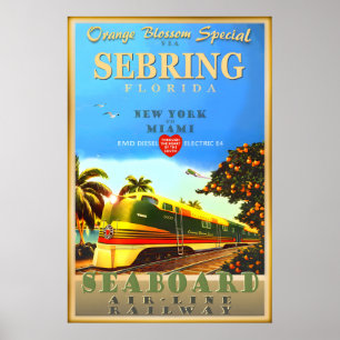 Sebring Florida Orange Blossom Special Train Art-K Poster