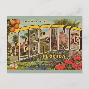 Sebring Florida Vintage Grußkarte Postkarte