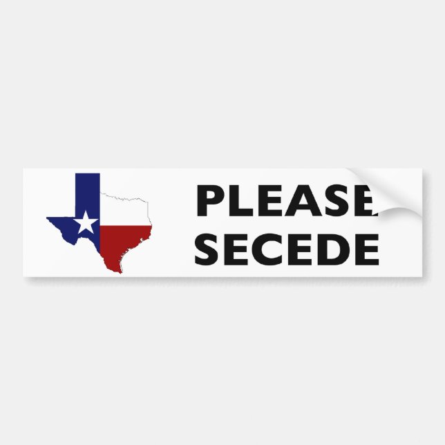 Secede bitte Texas Autoaufkleber (Vorne)