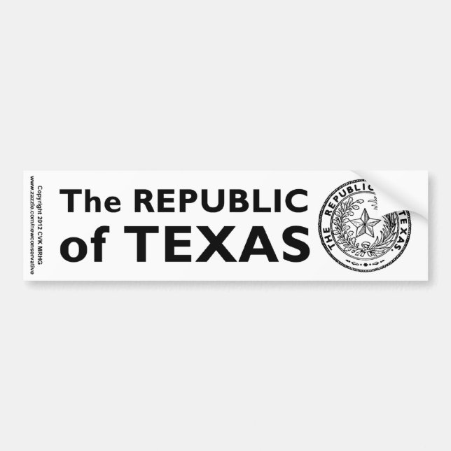 Secede Republic of Texas Autoaufkleber (Vorne)