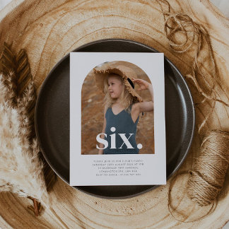 Sechs Arched Foto zum Geburtstag Einladung