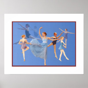 Sechs Ballerinas Tanzen Poster