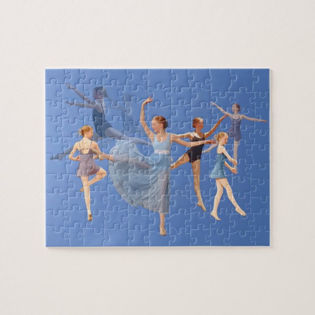 Sechs Ballerinen auf Blau Puzzle (Horizontal)