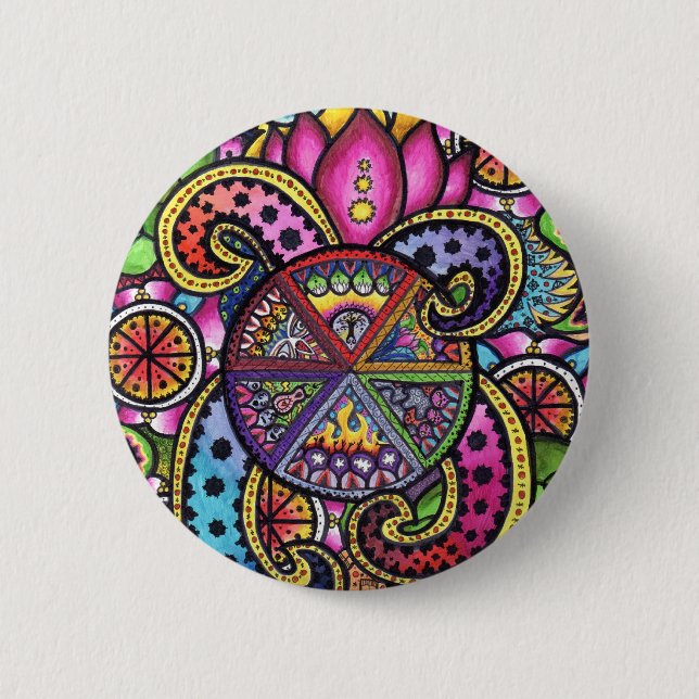 "sechs " button (Vorderseite)