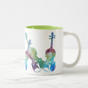 Sechs Colorwash Violinen Zweifarbige Tasse