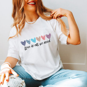 Sechs Coole Wasserfarbenkeile mit anpassbarem Text T-Shirt