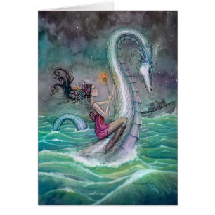 Sechs der Stäbe Tarot Fantasy Art Seeschlange
