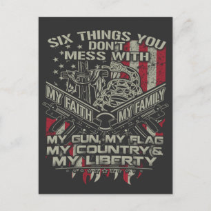 Sechs Dinge, die Sie nicht mit meiner Familie verm Postkarte