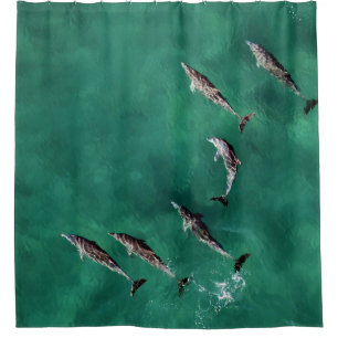 SECHS DOLPHINEN AM KALMWASSER DUSCHVORHANG