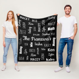 Sechs Familien in Coolen Schriftart Fleecedecke