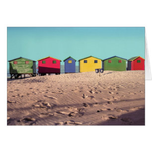Sechs farbige Strandhütte   Kapstadt, Südafrika