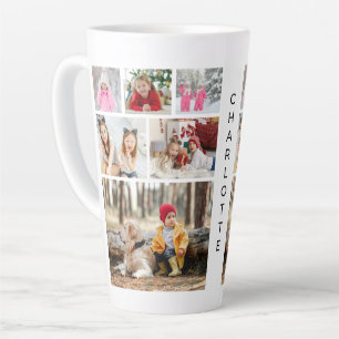 Sechs Foto-Collage Personalisierter Name Milchtasse