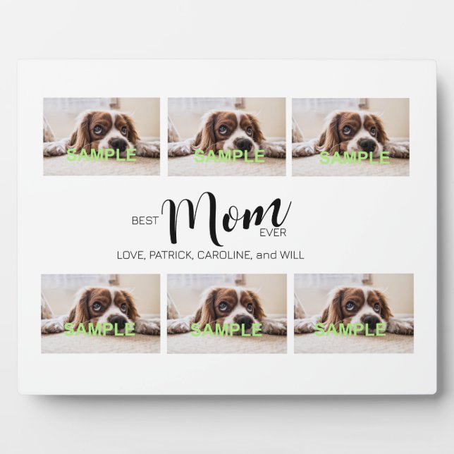 Sechs Foto Collage Tabletop Plaque mit Easel Fotoplatte (Vorderseite)