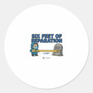 SECHS FUSS ABSTAND — Lustiger Bestatter Runder Aufkleber