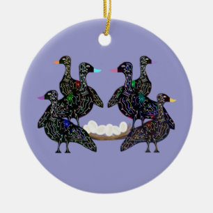 Sechs Gänse A, die Verzierung legen Keramik Ornament