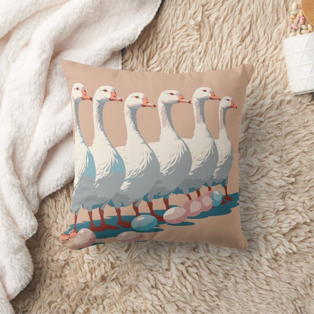 Sechs Gänse A-Lay Cut-Out Stift 3 Kissen (Decke)