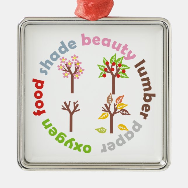 Sechs Gründe für die Pflanze eines benutzerdefinie Silbernes Ornament (Vorne)