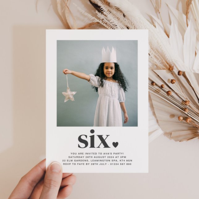 Sechs Herz - Square Foto Geburtstagseinladung Einladung (Von Creator hochgeladen)