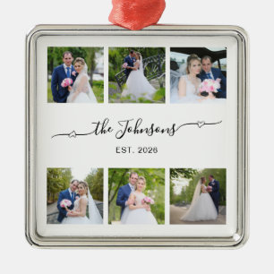 Sechs Hochzeitsfotos Herz Swash Unterschrift  Ornament Aus Metall