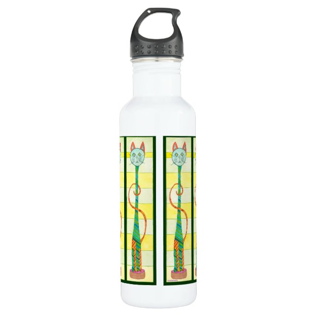 Sechs hohe Katzen Waterbottle Trinkflasche (Vorderseite)