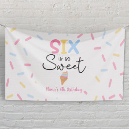 Sechs ist so süße Eiscreme 6. Geburtstagsparty Banner